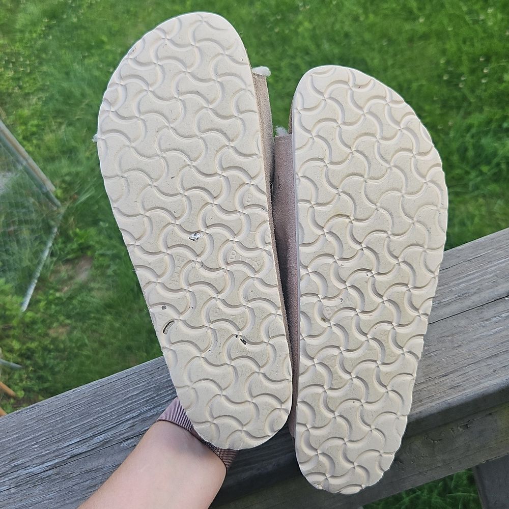 Birkenstock Arizona Shearling Sandals Suede Taupe 41 - Picture 7 of 7